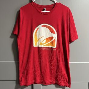 Taco Bell Mens China Logo Graphic Print Short Sleeve T-Shirt Red Size Large
